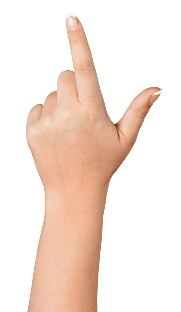 Hand Showing Two Fingers / Pointing / Pressing an Imaginary Button